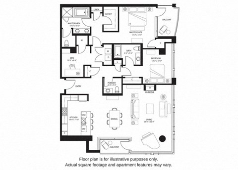 B23 North B23 North floor plan at The Bravern, Bellevue, WA